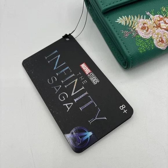 NEW Loungefly Disney Marvel Loki Floral Wallet Embroidered Green Infinity Saga‎ - Picture 3 of 9
